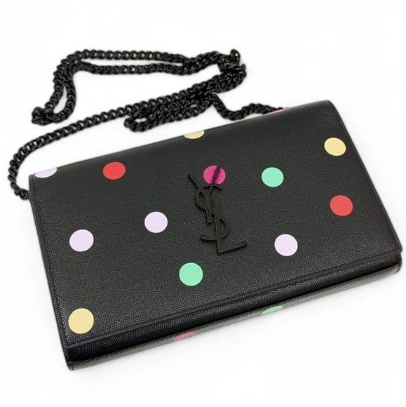 ✨️Authentic saint laurent multicolor Polka Dot Wallet on chain - Picture 12 of 15